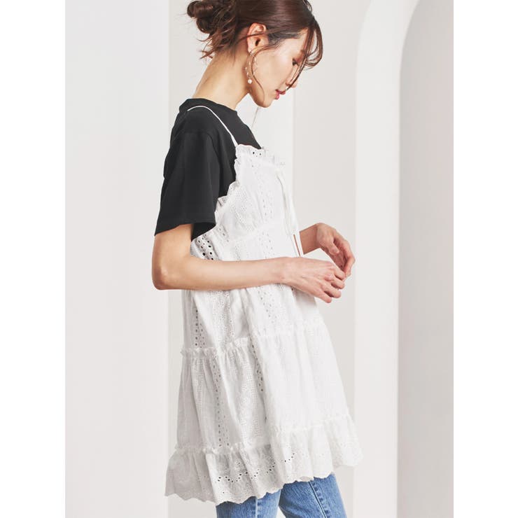 花柄刺繍ティアードキャミチュニック | LUDIC PARK | 詳細画像3 