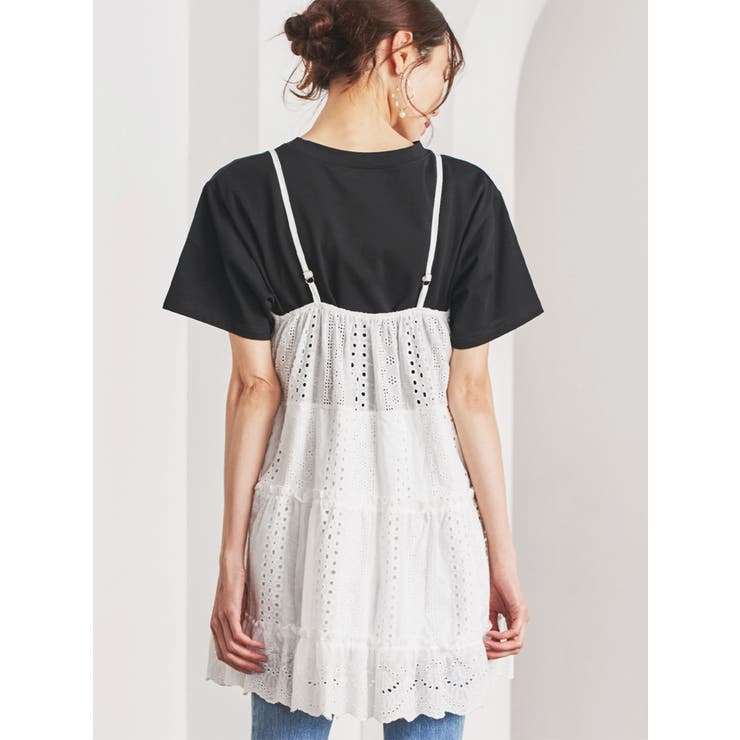 花柄刺繍ティアードキャミチュニック | LUDIC PARK | 詳細画像4 