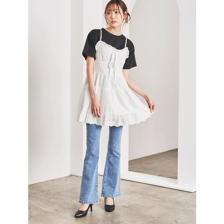 花柄刺繍ティアードキャミチュニック | LUDIC PARK | 詳細画像5 