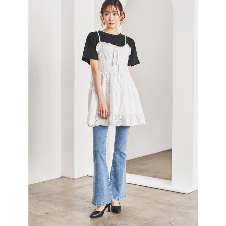 花柄刺繍ティアードキャミチュニック | LUDIC PARK | 詳細画像6 