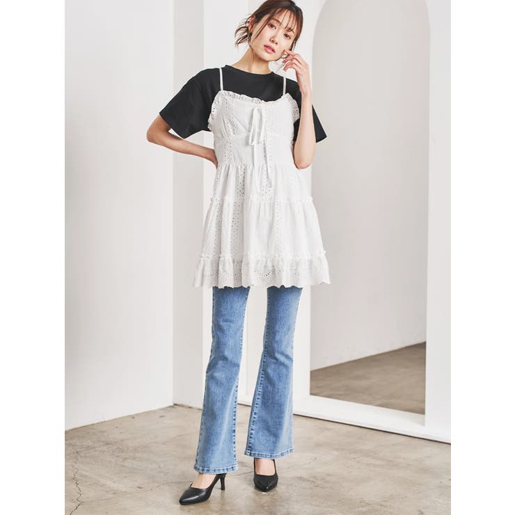 花柄刺繍ティアードキャミチュニック | LUDIC PARK | 詳細画像7 