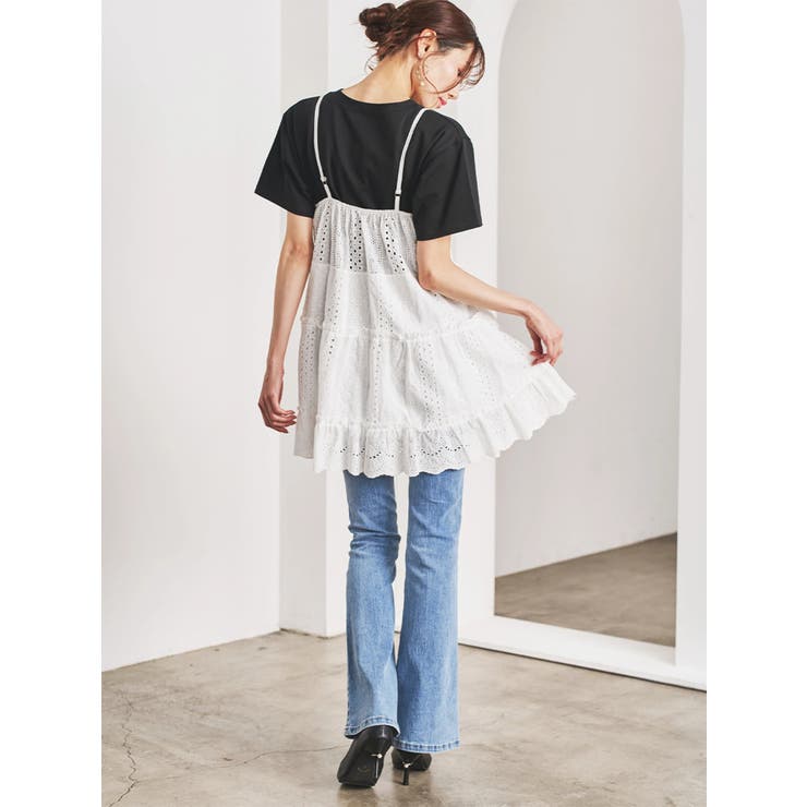 花柄刺繍ティアードキャミチュニック | LUDIC PARK | 詳細画像9 