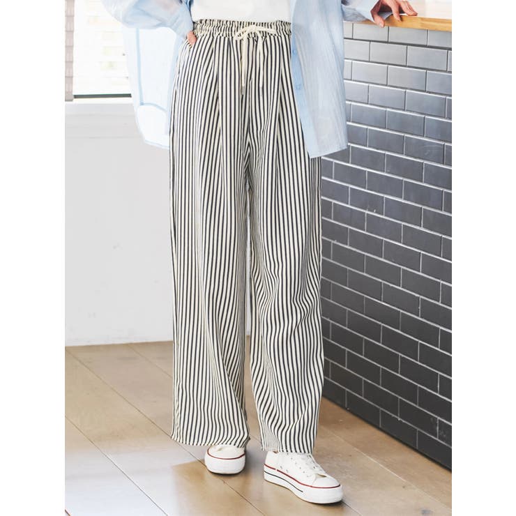 ストライプイージーワイドパンツ | LUDIC PARK | 詳細画像1 