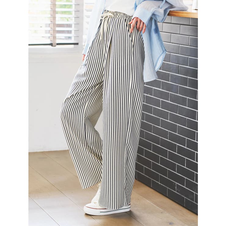 ストライプイージーワイドパンツ | LUDIC PARK | 詳細画像3 