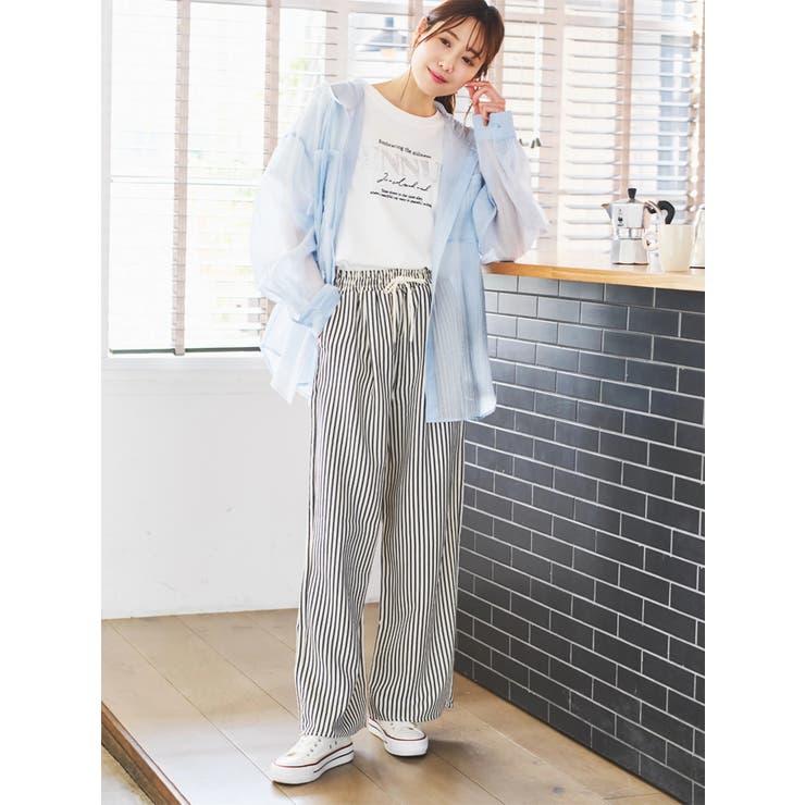 ストライプイージーワイドパンツ | LUDIC PARK | 詳細画像7 