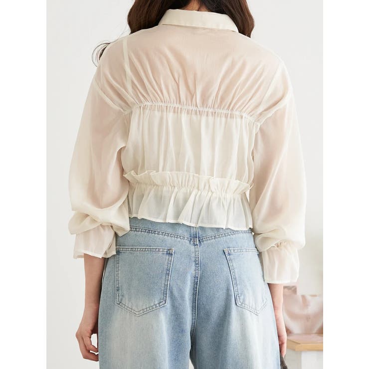 シアーサイドリボンフリルショートシャツ | LUDIC PARK | 詳細画像4 