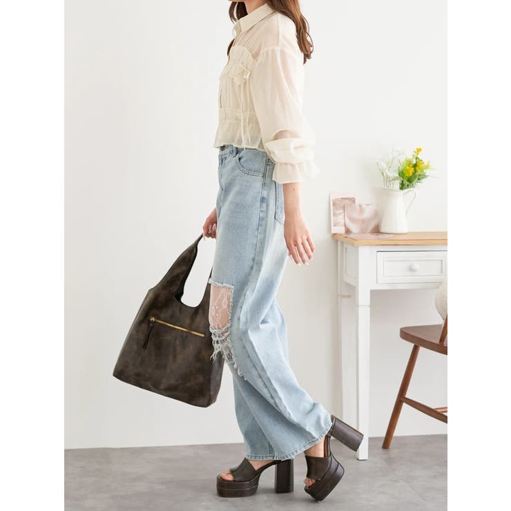 シアーサイドリボンフリルショートシャツ | LUDIC PARK | 詳細画像8 