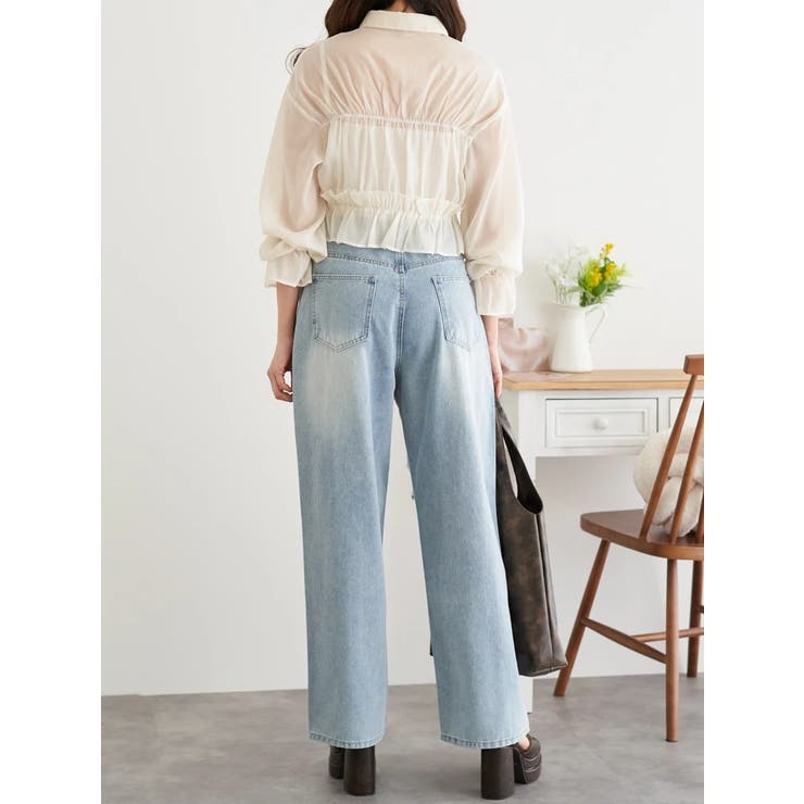 シアーサイドリボンフリルショートシャツ | LUDIC PARK | 詳細画像9 