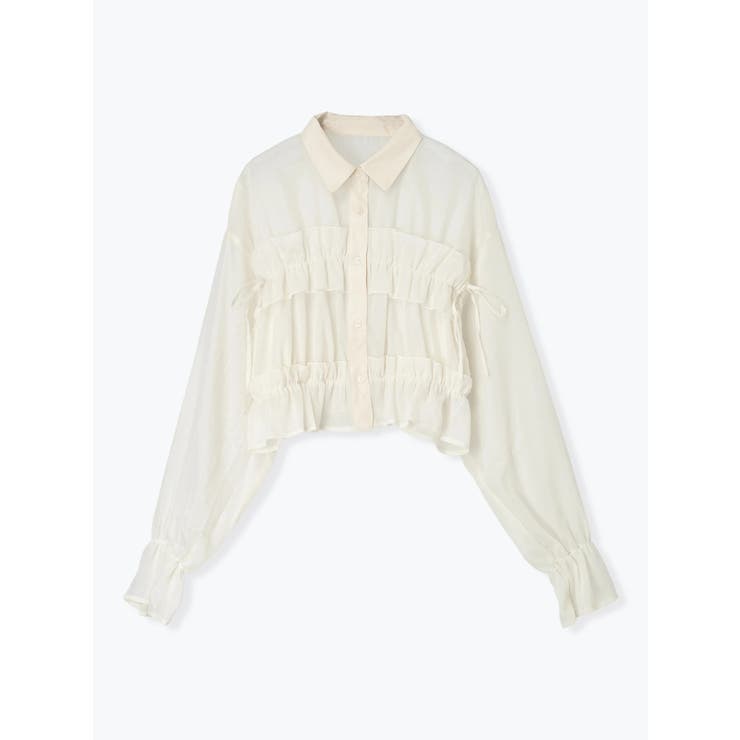 シアーサイドリボンフリルショートシャツ | LUDIC PARK | 詳細画像10 