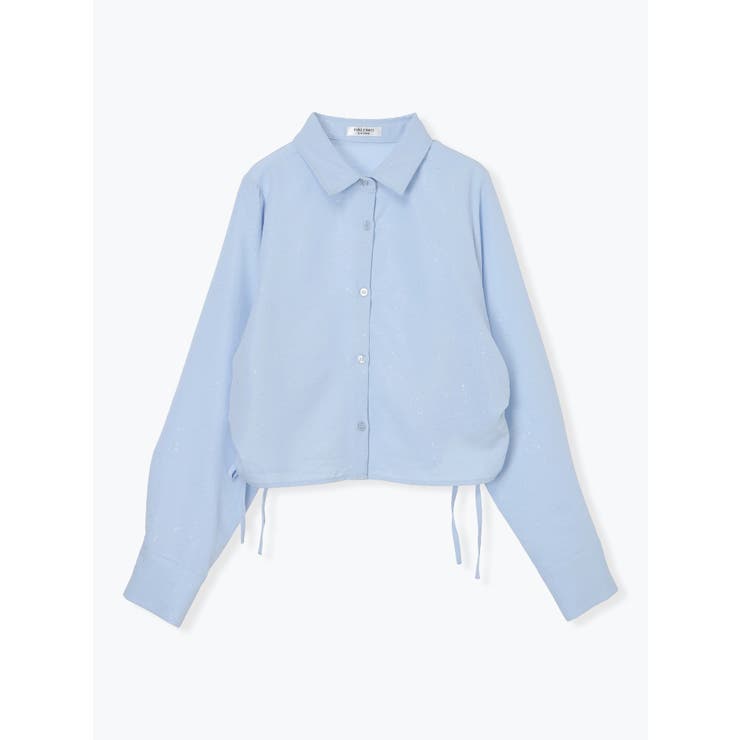 サックス | ラメ入りドロストショート丈シャツ | LUDIC PARK