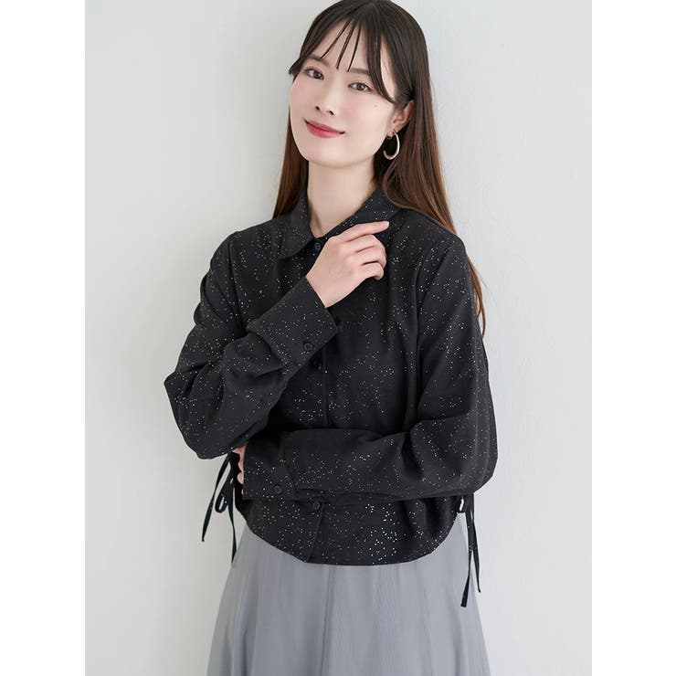 ラメ入りドロストショート丈シャツ | LUDIC PARK | 詳細画像10 