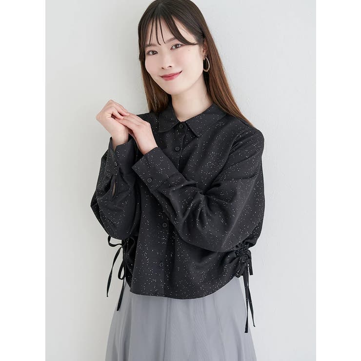 ラメ入りドロストショート丈シャツ | LUDIC PARK | 詳細画像11 