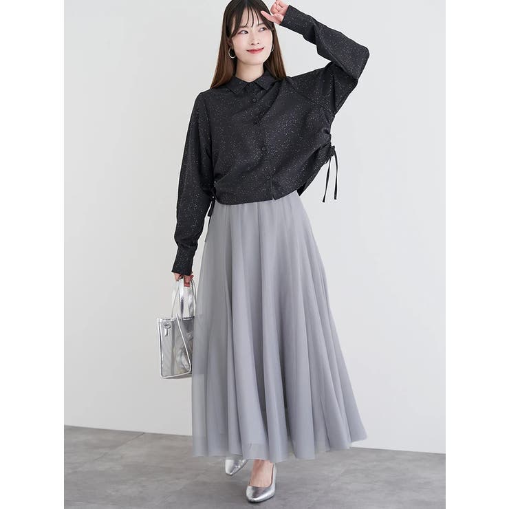 ラメ入りドロストショート丈シャツ | LUDIC PARK | 詳細画像12 