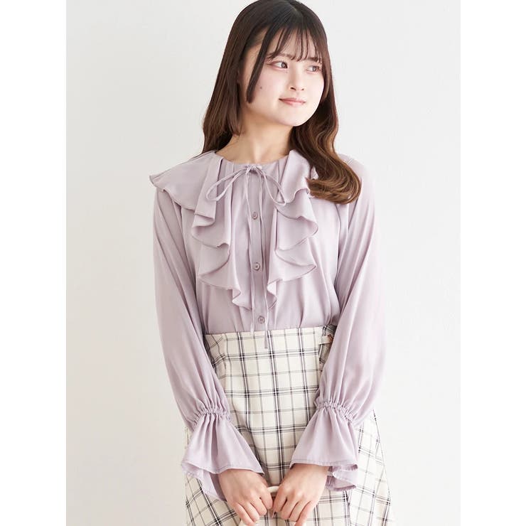 ピンタックサテンフリルブラウス | LUDIC PARK | 詳細画像11 