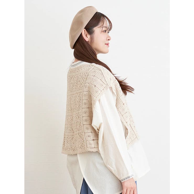 クロシェ柄編みベスト | LUDIC PARK | 詳細画像3 