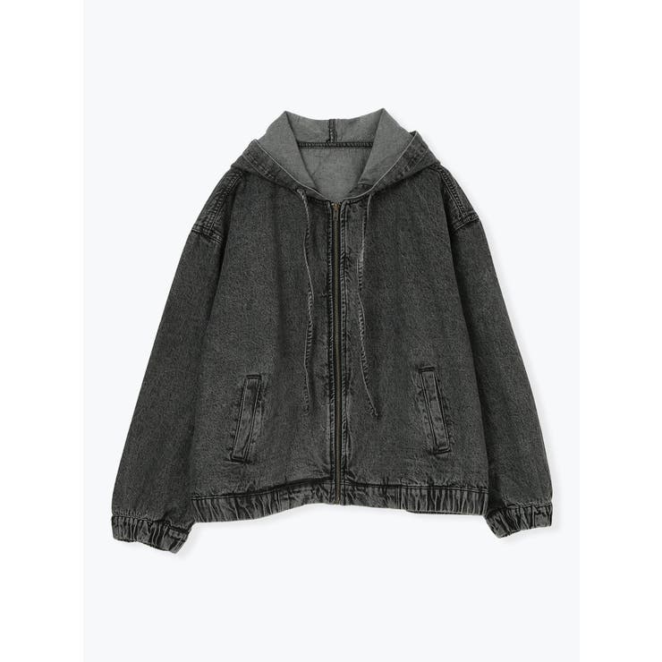 黒 | フードデニムブルゾン | LUDIC PARK