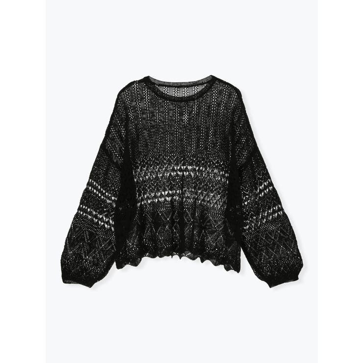 黒 | 透かし編みプルオーバー | LUDIC PARK