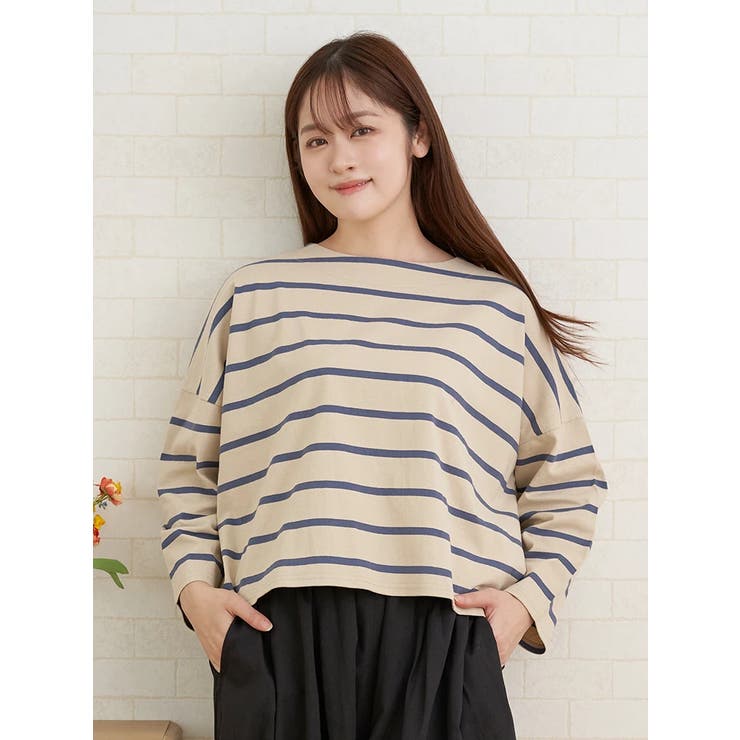 ベージュ | バスクボーダーロングスリーブTシャツ | LUDIC PARK