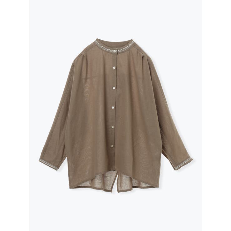 茶 | ネック刺繍チュニック | LUDIC PARK