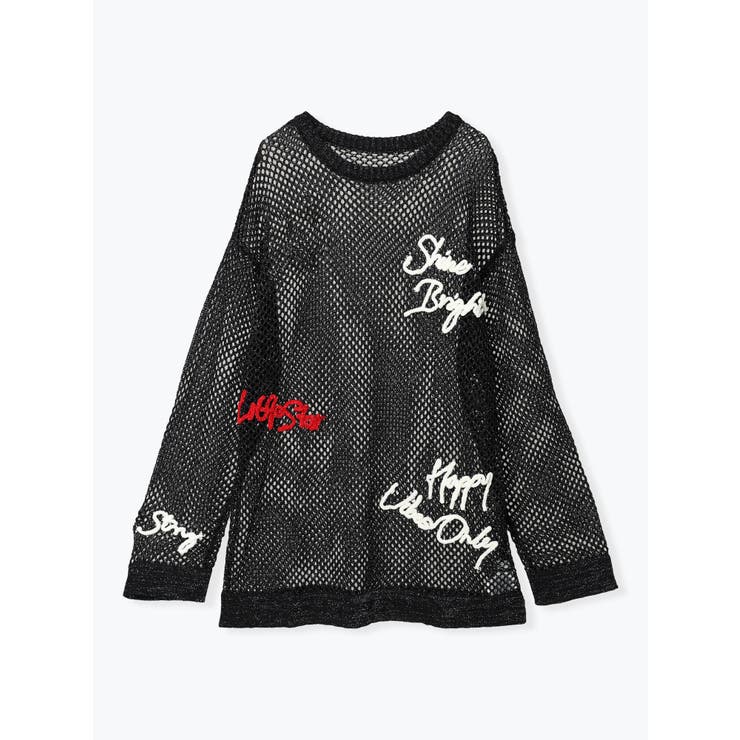 黒 | メッシュランダムロゴプルオーバー | LUDIC PARK