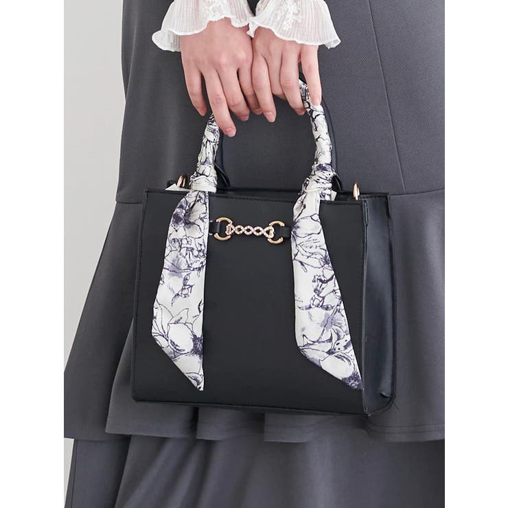 [2WAY]フェイクレザースカーフスクエアバッグ | LUDIC PARK | 詳細画像1 