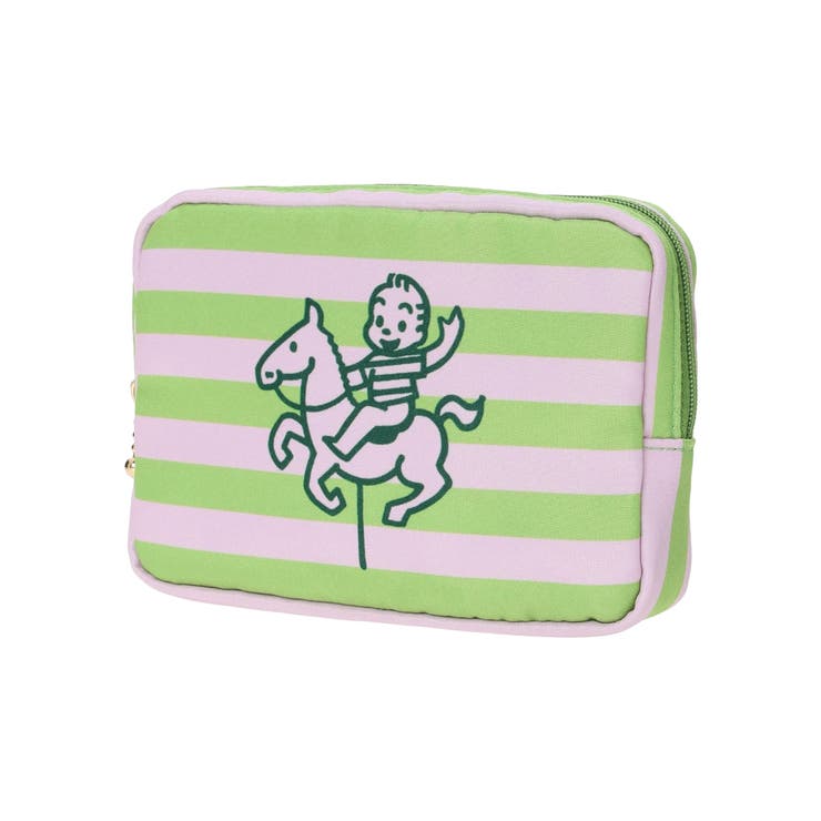 OSAMU GOODS ボーダー柄ケアポーチ グリーン | LUDIC PARK | 詳細画像1 