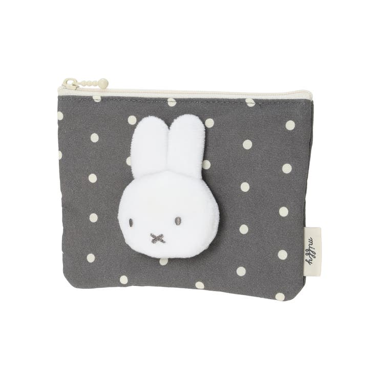 - | miffy ドット柄マスコットフラットポーチ グレー【ミッフィー】 | LUDIC PARK