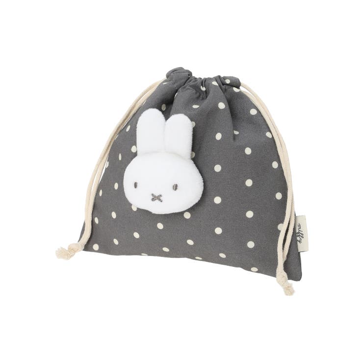 miffy ドット柄マスコット巾着ポーチ グレー【ミッフィー】 | LUDIC PARK | 詳細画像1 