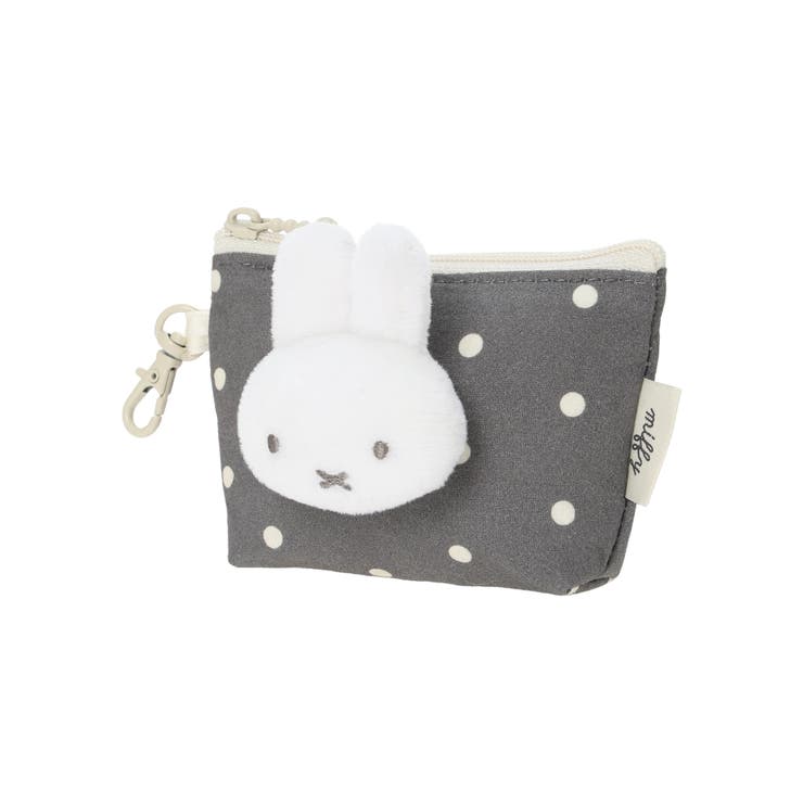 - | miffy ドット柄マスコット台形ポーチ グレー【ミッフィー】 | LUDIC PARK