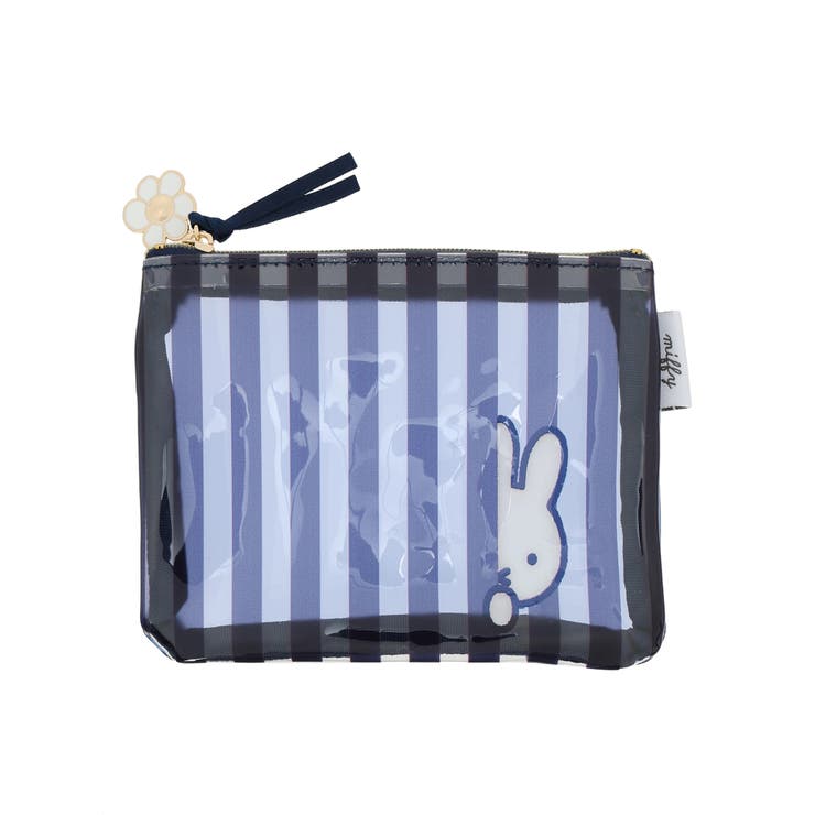 miffy ストライプ柄ミニフラットポーチ ネイビー【ミッフィー】 | LUDIC PARK | 詳細画像1 