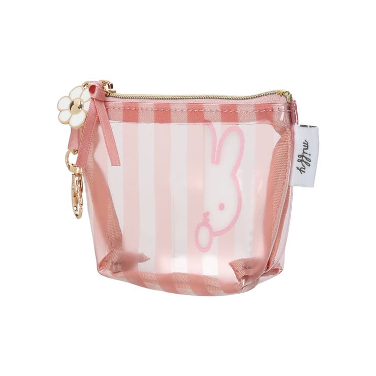 miffy ストライプ柄ミニ台形ポーチ ピンク【ミッフィー】 | LUDIC PARK | 詳細画像1 