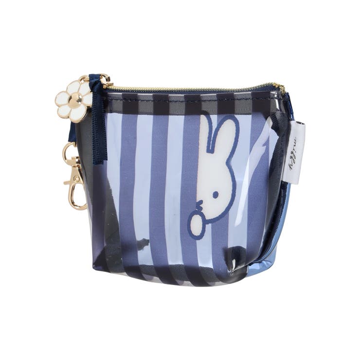 miffy ストライプ柄ミニ台形ポーチ ネイビー【ミッフィー】 | LUDIC PARK | 詳細画像1 