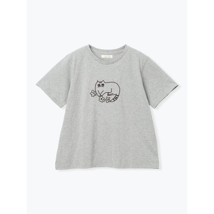 グレー | フロントネコ刺繍Tシャツ | LUDIC PARK