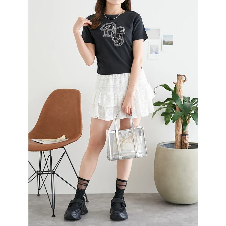 ラインストーンロゴ ショートTシャツ | LUDIC PARK | 詳細画像7 