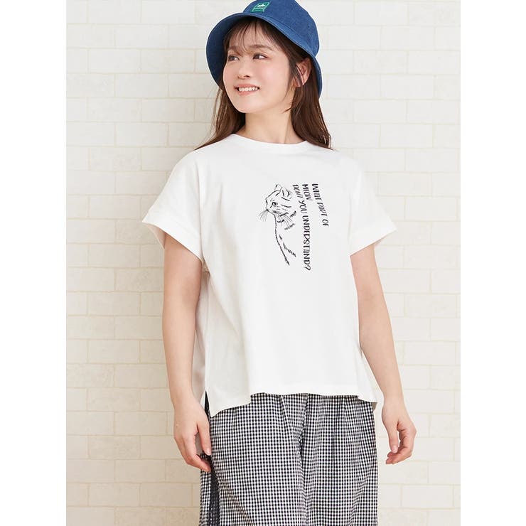 線画ネコプリントTシャツ | LUDIC PARK | 詳細画像2 