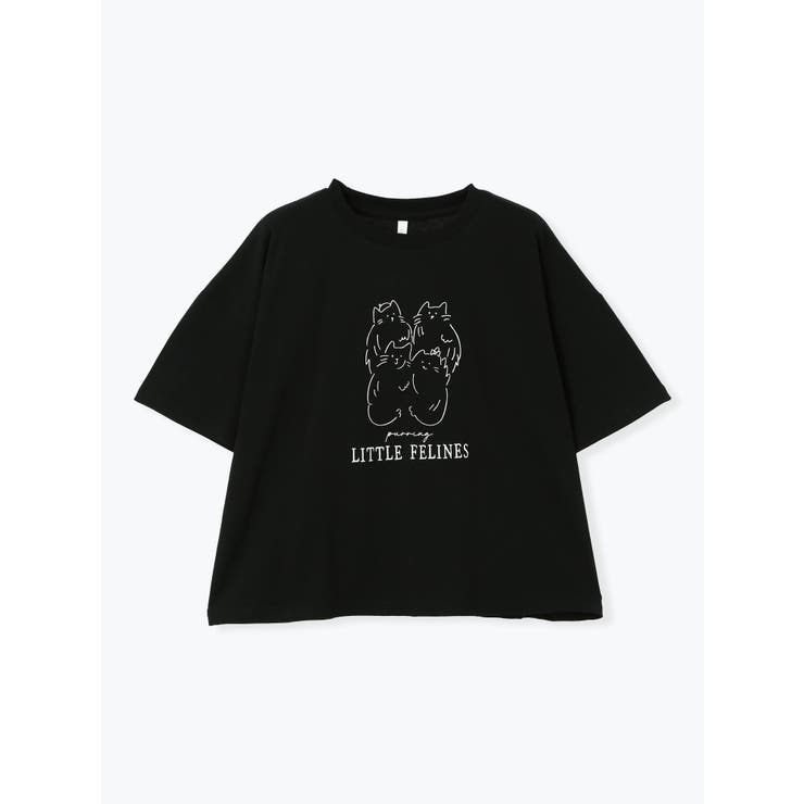 黒 | ゆるネコモチーフTシャツ | LUDIC PARK