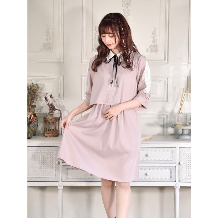 袖レース切替ワンピース 品番 Plmw Ludic Park ルディックパーク のレディースファッション通販 Shoplist ショップリスト