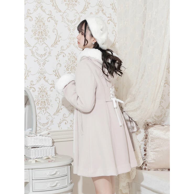 LIZ LISA フード付きダッフルコート ホワイト リボンベルトフードコート ｜ LIZ LISA（リズリサ）公式通販 ｜ Tokyo