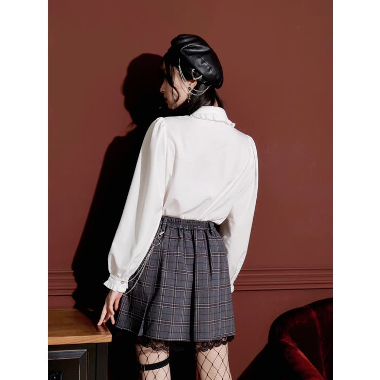 ［丈42cm］チェーン付き裾レースプリーツスカート | NOEMIE | 詳細画像19 