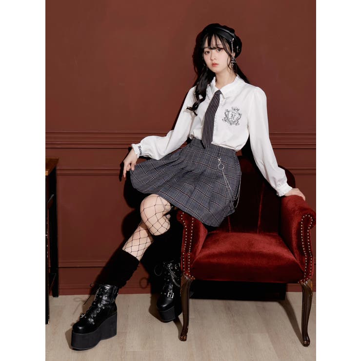 ［丈42cm］チェーン付き裾レースプリーツスカート | NOEMIE | 詳細画像21 