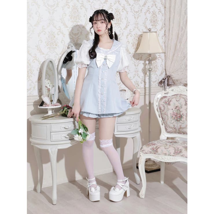 NOEMIE キラキラビジューセーラー セットアップ　水色 キラキラビジューセーラーセットアップ（セットアップ｜ピンク