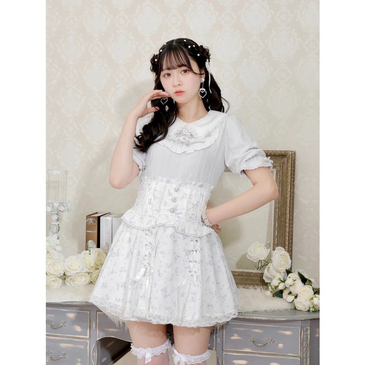 和柄レースアップスカート　スカパン　オッズオン　和ロリ 和柄レースアップスカート スカパン オッズオン 和ロリ 【公式通販】