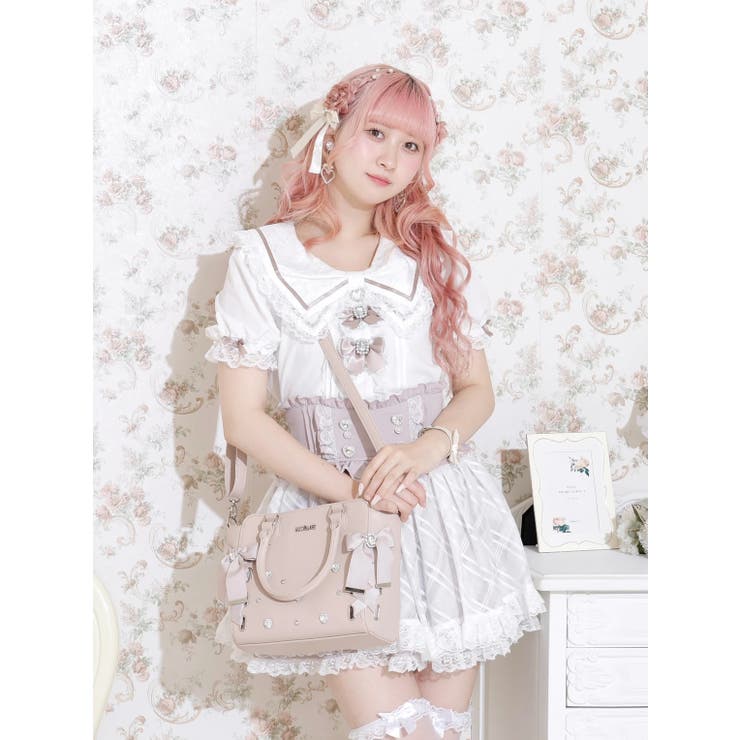 お嬢さんビジューレースアップ2WAYバッグ | NOEMIE | 詳細画像4 