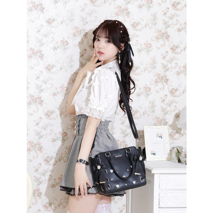 お嬢さんビジューレースアップ2WAYバッグ | NOEMIE | 詳細画像9 