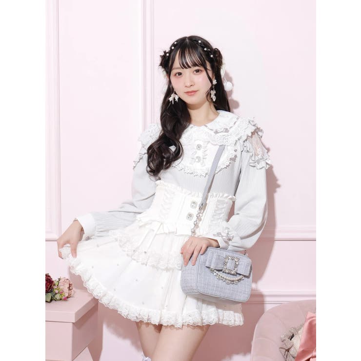 お嬢さんツイードリボンビジューショルダーバッグ | NOEMIE | 詳細画像8 