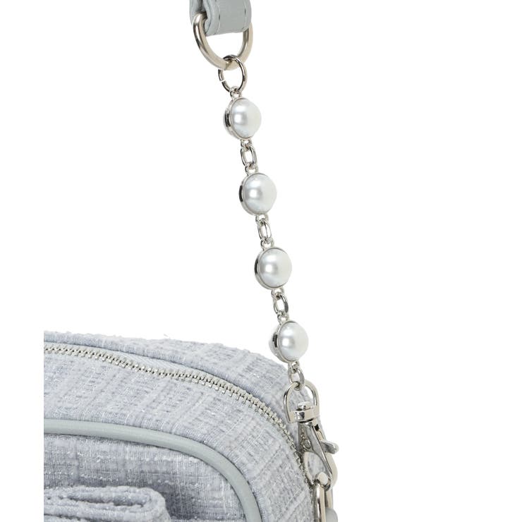 お嬢さんツイードリボンビジューショルダーバッグ[品番：PLMW0012634