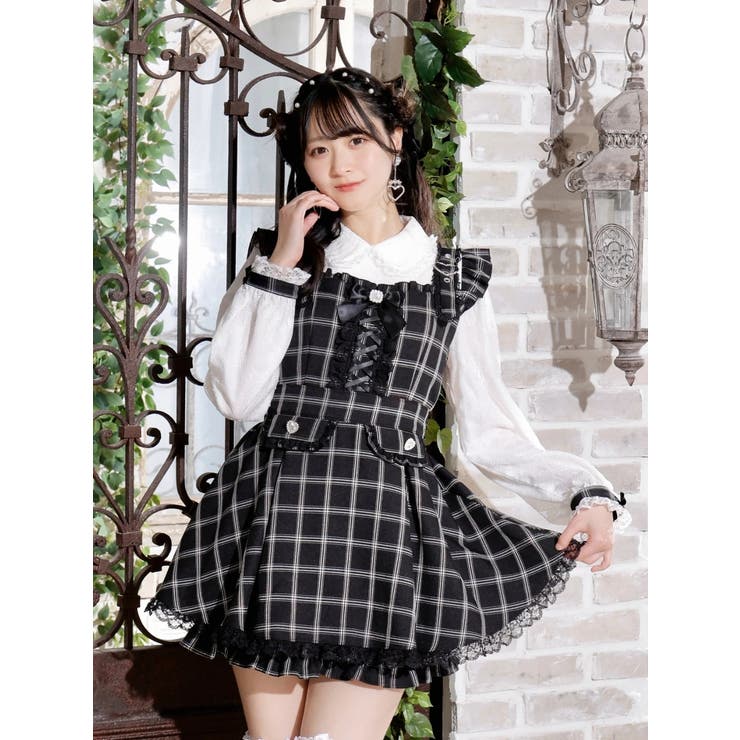 ハートバックルレースアップセットアップ[品番：PLMW0012735