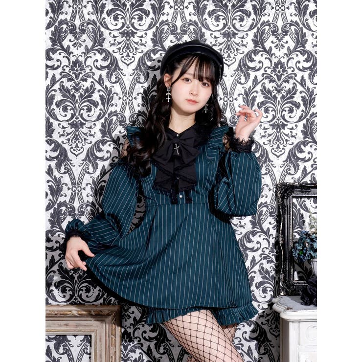 ゴシックフリルオープンショルダーセットアップ[品番：PLMW0012744