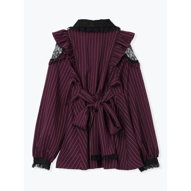 ゴシックフリルオープンショルダーセットアップ[品番：PLMW0012744