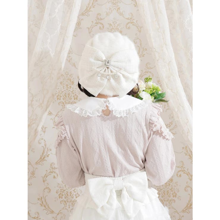 さきまるちゃんコラボツイードリボンベレー帽[品番：PLMW0012904